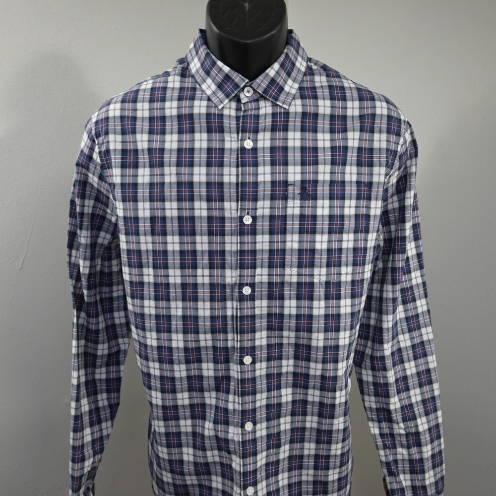 Penguin Heritage Slim Fit Button Up Shirt Plaid Long Sleeve Mens Size Large - Picture 11 of 11